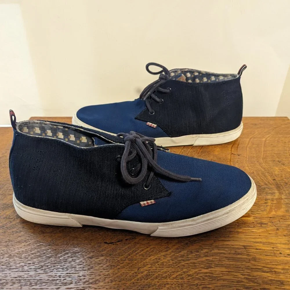 Ben Sherman Bristol Chukka Denim &‎ Canvas Midtop Sneakers Blue Two Tone 11.5